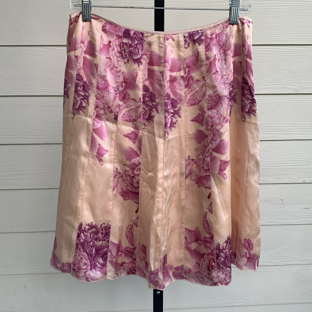 Y2K Ann Taylor vintage silk floral midi feminine fairy skirt 8P - Picture 3 of 7